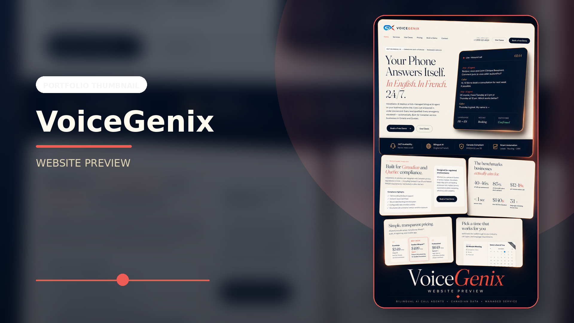 VoiceGenix AI website preview